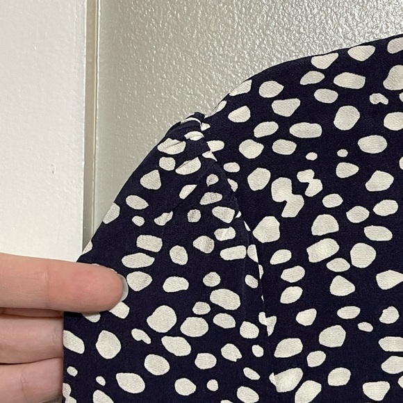 Privacy Please Siena Blue Polka Dotted Cropped Cut Out Top size Large - Picture 5 of 9